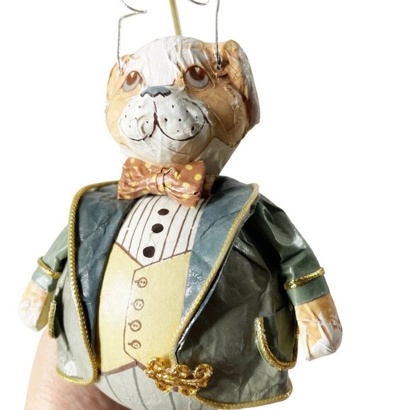 Adorable Louis Nichole 1983 Dog made for Kurt S Adler Papier-Mâché Ornament - Picture 7 of 7